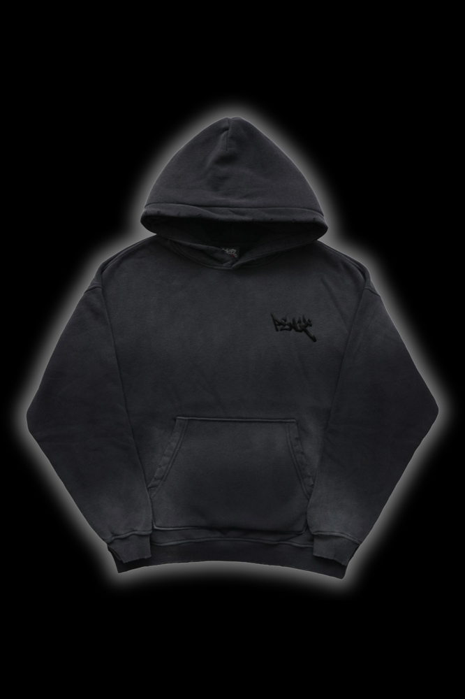 PK Puff Washed Hoodie — Black
